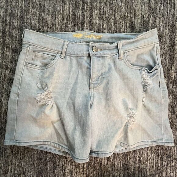 Old Navy Womens The Boyfriend Shorts Sz 4 Low Rise 5” Inseam Light Wash Distress - Picture 1 of 7